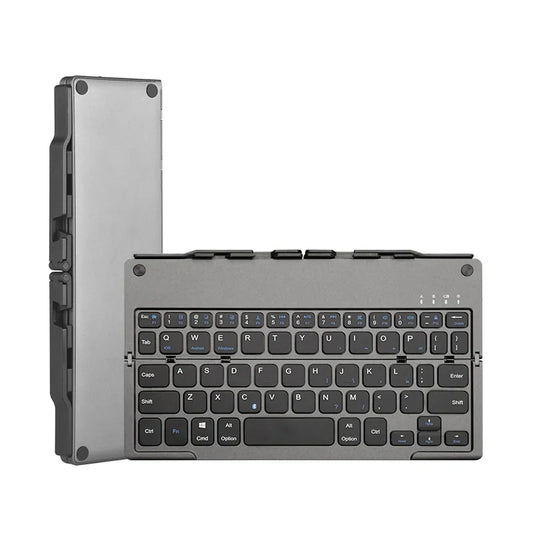 teclado inalámbrico plegable con soporte para iPad, tableta, portátil, teléfono