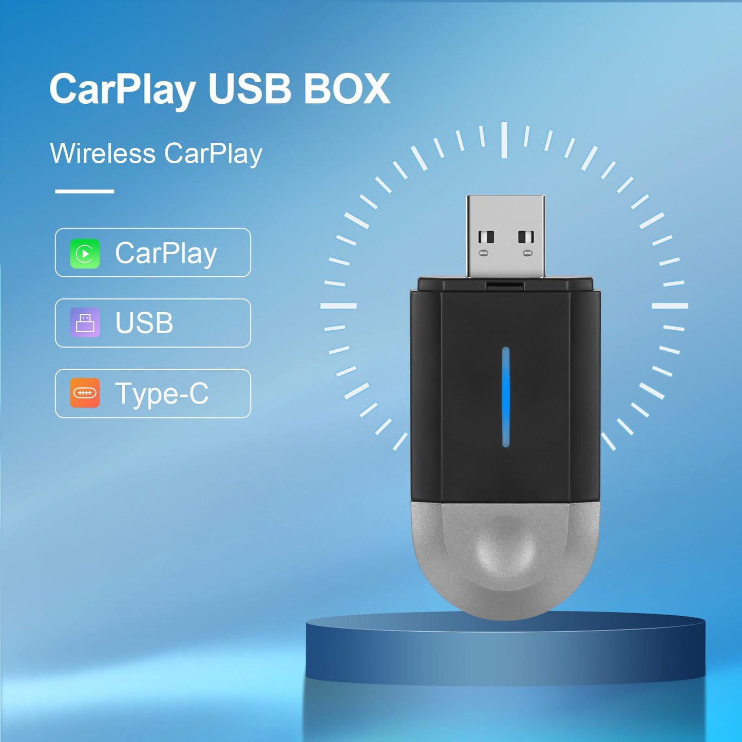 Adaptador CarPlay inalámbrico 2 en 1 para auto